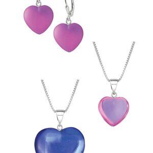 Love (12 Pcs) Handmade Crystal Heart Earrings & Pendants